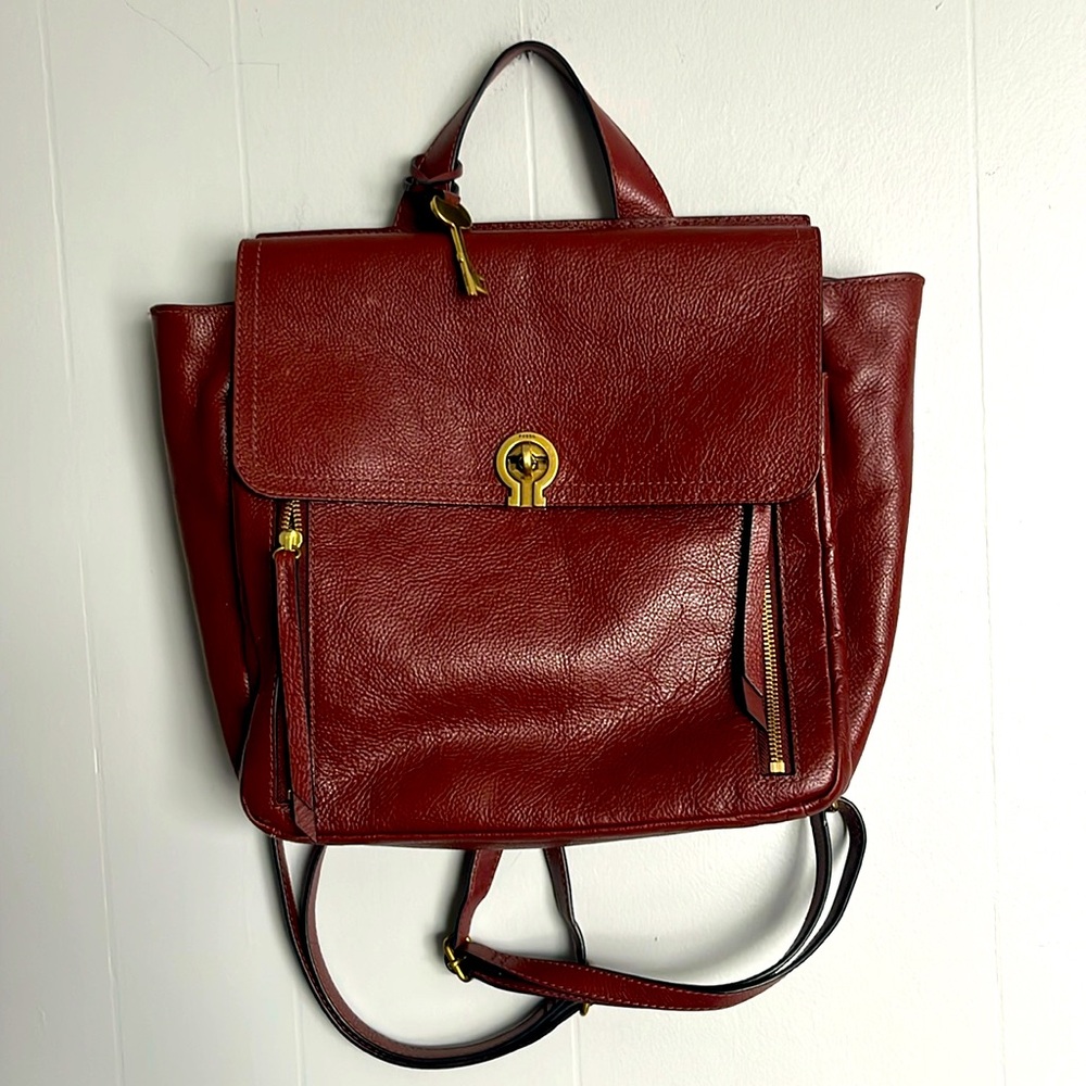 FOSSIL Cowhide Man-made Leather Backpack🎒